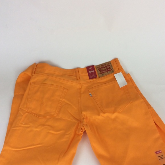 New levi's 541 Athletic Fit Orange Jeans 34x32 - Picture 7 of 7